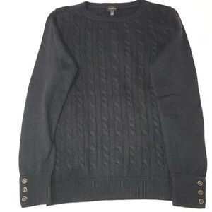 Talbots black cable knit sweater